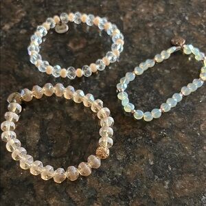 Set of 3 Eremish Cream Beaded Bracelets Jewelry Collection